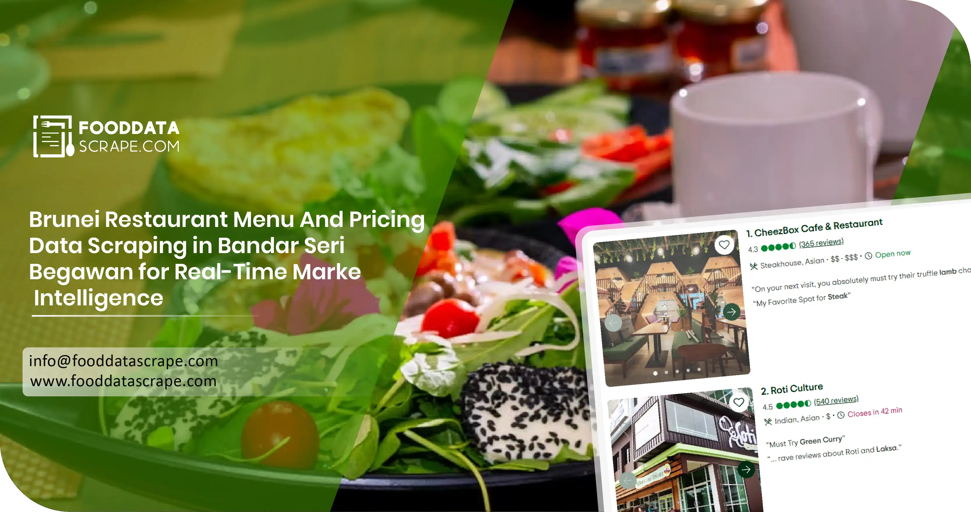 Brunei Restaurant Menu And Pricing Data Scraping in Bandar Seri Begawan
